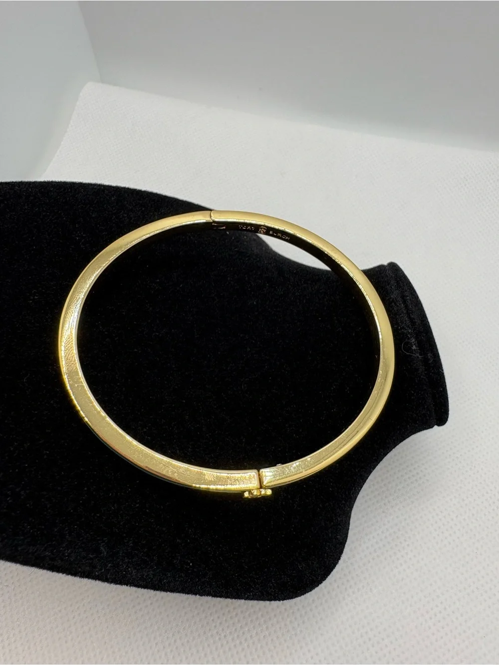 Tory Burch Gold-Tone Turquoise Enamel Slim Bangle